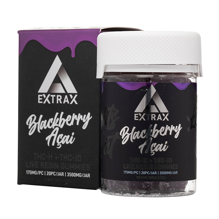 Delta Extrax Lights Out THC-H THC-JD Live Resin Gummies BLACKBERRY ACAI